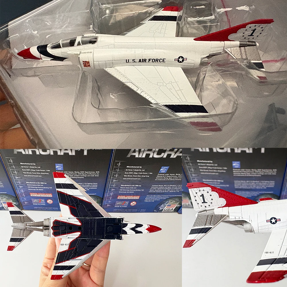 1/144 Scale U.S. F-4 Phantom II Carrier-Based Fighter Jet F4 White Diecast Finished Military Plane Model Collection Ornament