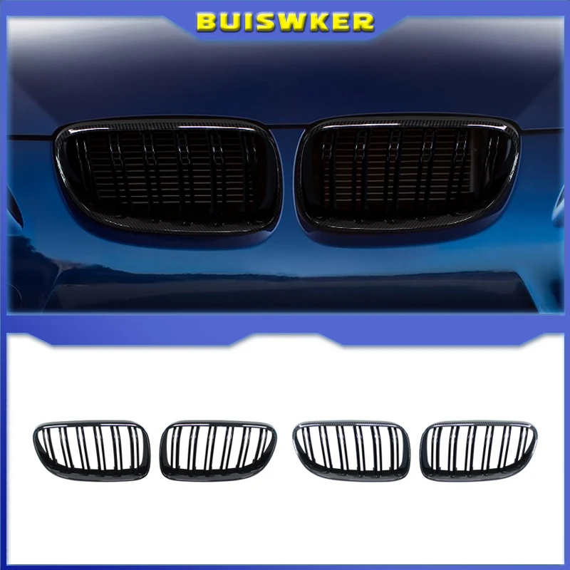2PCS Auto Front Stoßstange Nieren Grill für BMW E92 E93 M3 2010-2013 Doppel Lamellen Linie ABS kunststoff Racing Gitter Ersatz Teil