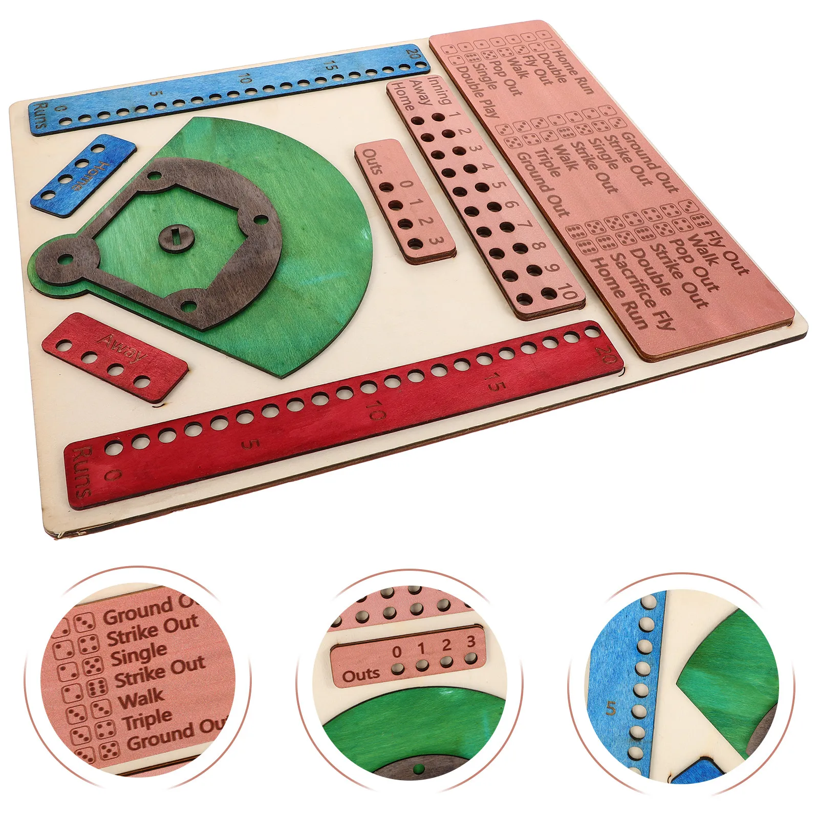 

Wooden Baseball Board Game Colorful Desktop Festival Party Supplies Portable Fun Creative Family Entertainment