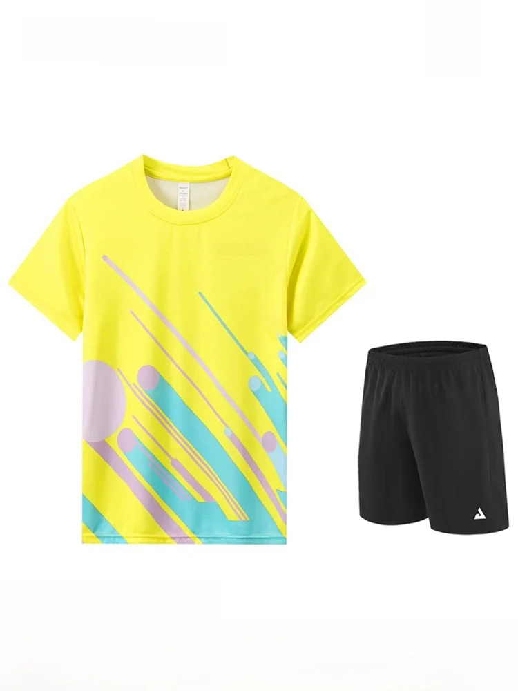 JOOLA Table Tennis Uniform Set Quick Dry Breathable Short Sleeve Unisex Children Competition Teamwear round Neckline Sportswear
