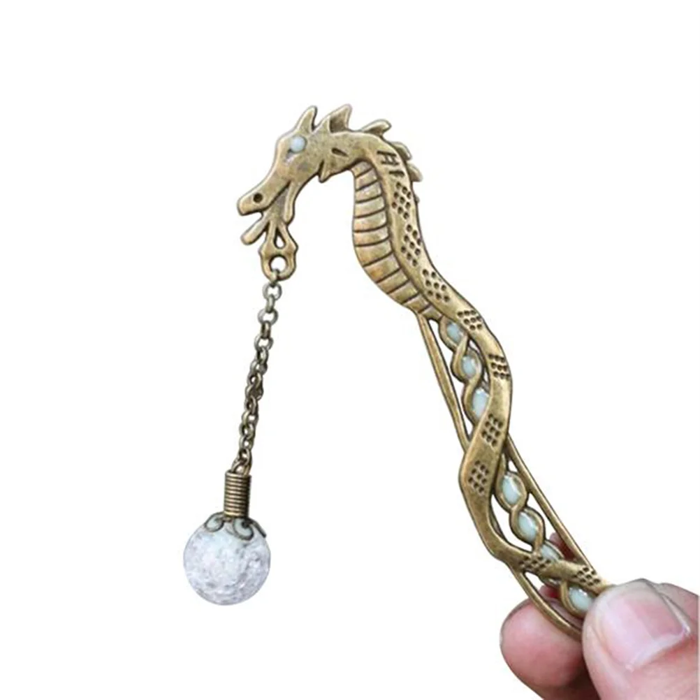 Perfect Gift Choice Bookmark Hairpin Dragon Shape Glowing Exquisite Workmanship