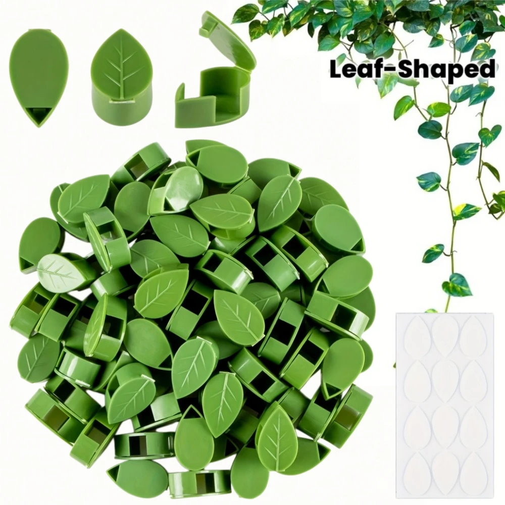 Environmentally Friendly Self-adhesive Plant Fixator with Invisible Leaf Shape, Suitable for Home Decoration and Cable Fixing