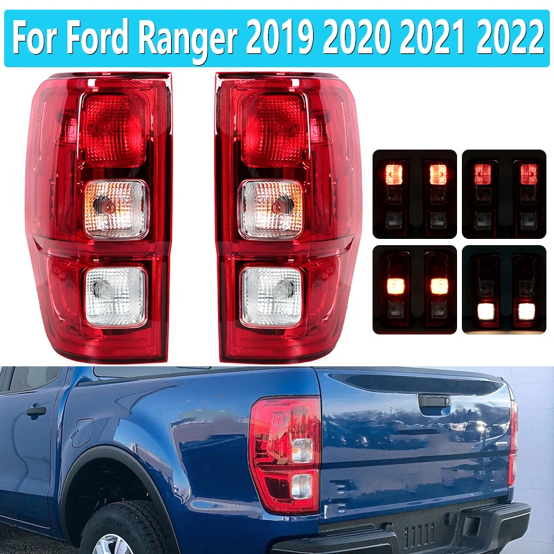 Car Halogen Tail Light For Ford Ranger 2019 2020 2021 2022 Rear Brake Lamp Taillight  Without BLIS KB3Z-13404-F KB3Z-13405-F