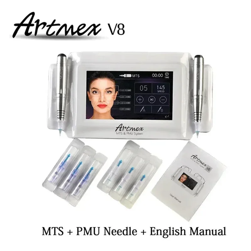 FDA Artmex V8 Permanent Makeup Tattoo Machine Digital Electric Eye Brow Lip Rotary Pen MTS PMU System Makeup Machine 100-240V AC
