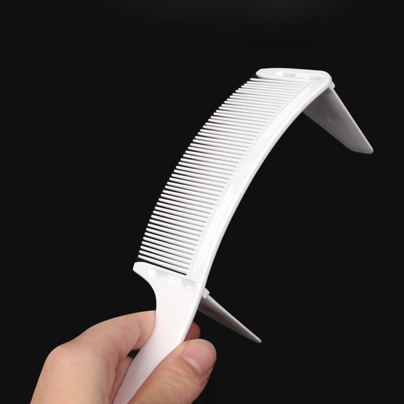 1-teiliger neuer professioneller Friseur-Haarschneidekamm mit gebogener Positionierung, hitzebeständiger Flachkamm, speziell für Echthaarperücken