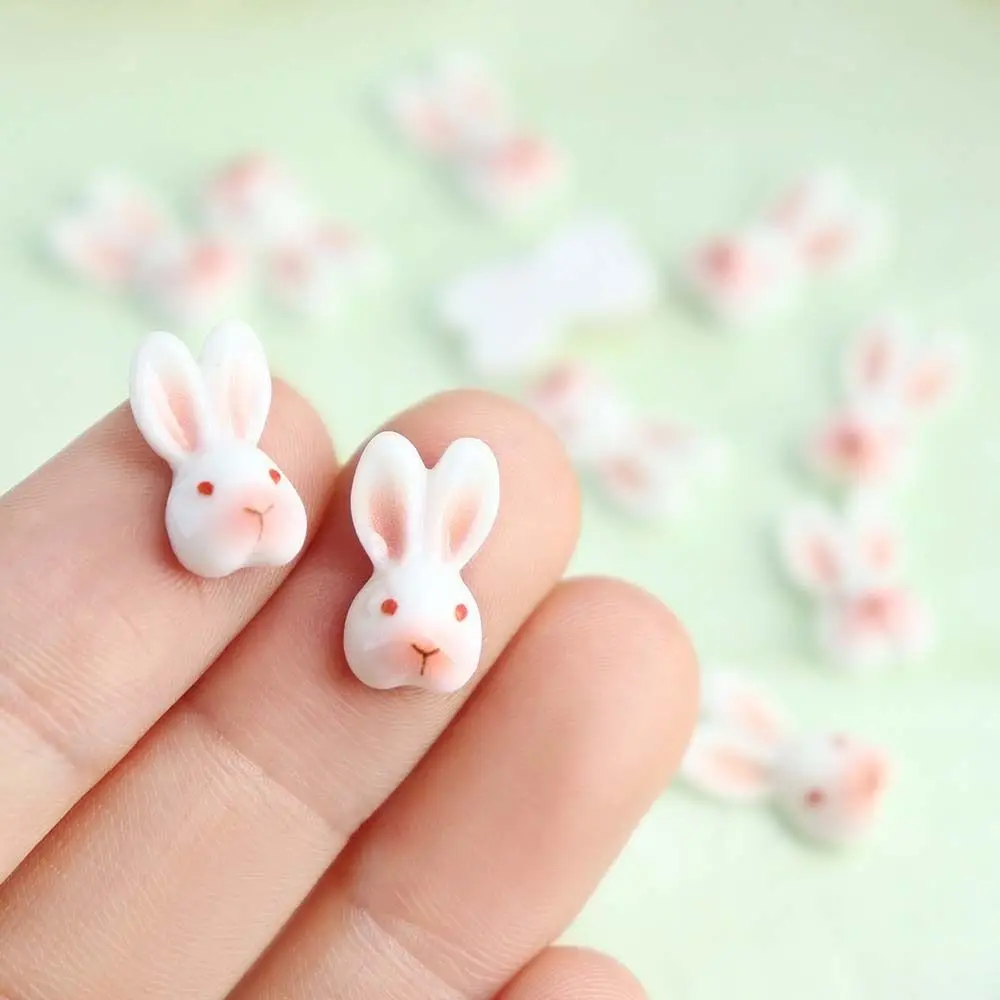 10Pcs/set Nail Supplies Rabbit Nail Decorations DIY Nail Ornaments Rabbit Nail Art Drills Cartoon Rabbit Nail Accessories