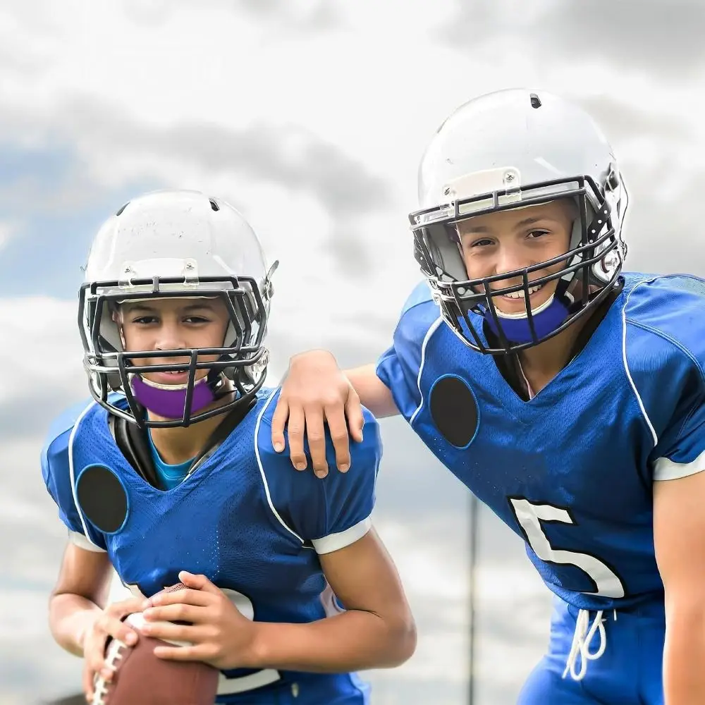 2pcs Shock-Absorbing Helmet Chin Pad Cover Breathable Comfort Padding Football Chin Strap Cover Washable Football Chin Pad