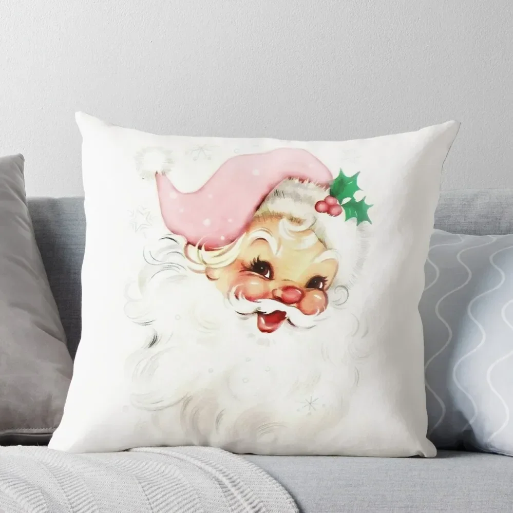 

Pink retro vintage santa Throw Pillow Christmas Covers For Cushions Pillowcase Cushion Pillow