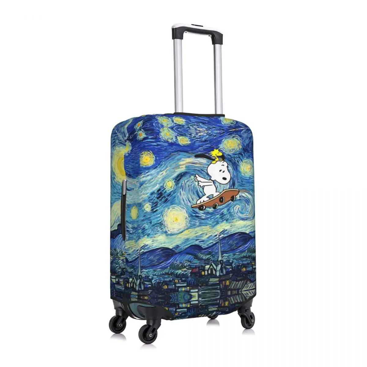 Snoopy Starry Night Suitcase Cover Painting Pop Art Vacation Business Fun Luggage Supplies Protection