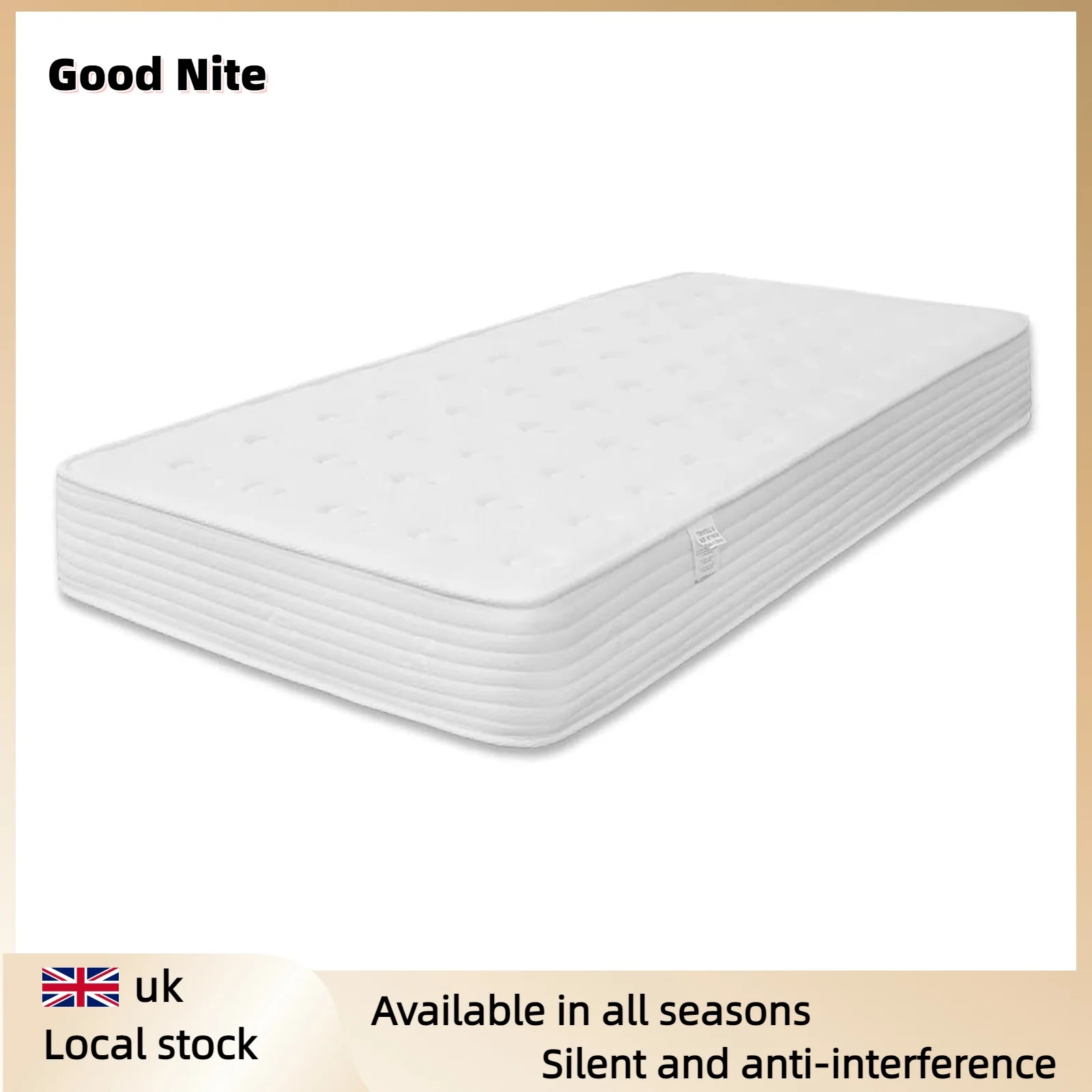 Good Nite-colchón híbrido individual de 8 pulgadas, colchón ortopédico de espuma viscoelástica con más de 1000 muelles de bolsillo para soporte trasero, certificado por OEKO-TEX