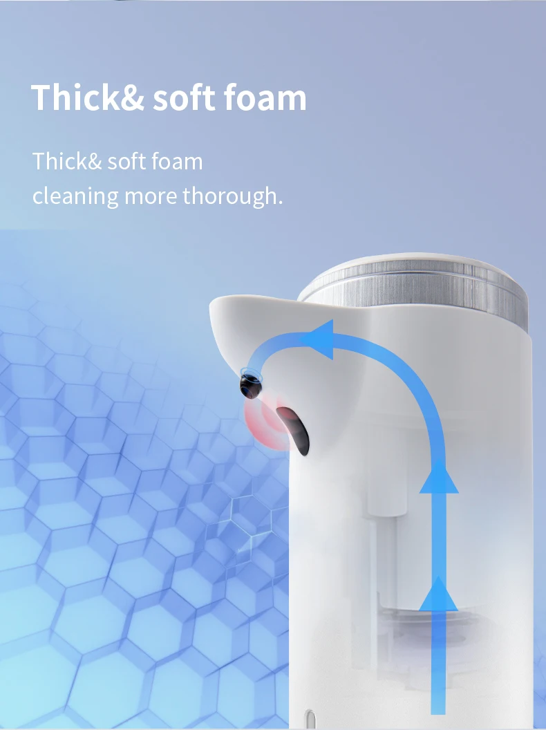 

Бесконтактный автоматический дозатор мыла 340 мл USB перезаряжаемый электрический пенящийся регулируемый дозатор пены для кухни/ванной комнаты