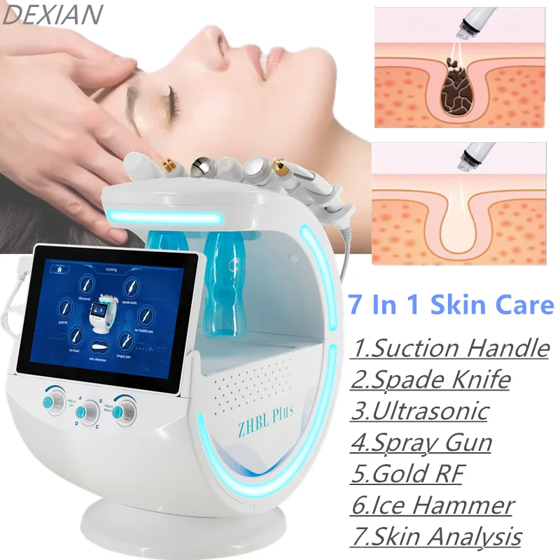 7 IN1 Hydro facial machine Professional Ultrasonic Skin Rejuvenation Dermabrasion Hyperbaric Oxygen Facial Machine Deep Cleanse