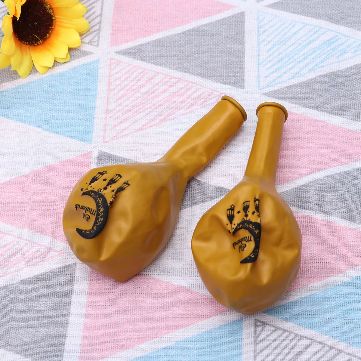 

10Pcs 12inch Golden Crescent Moon Pattern Eid Mubarak Balloons Ramadan Party Islamic Decoration Eid Mubarak Balloons