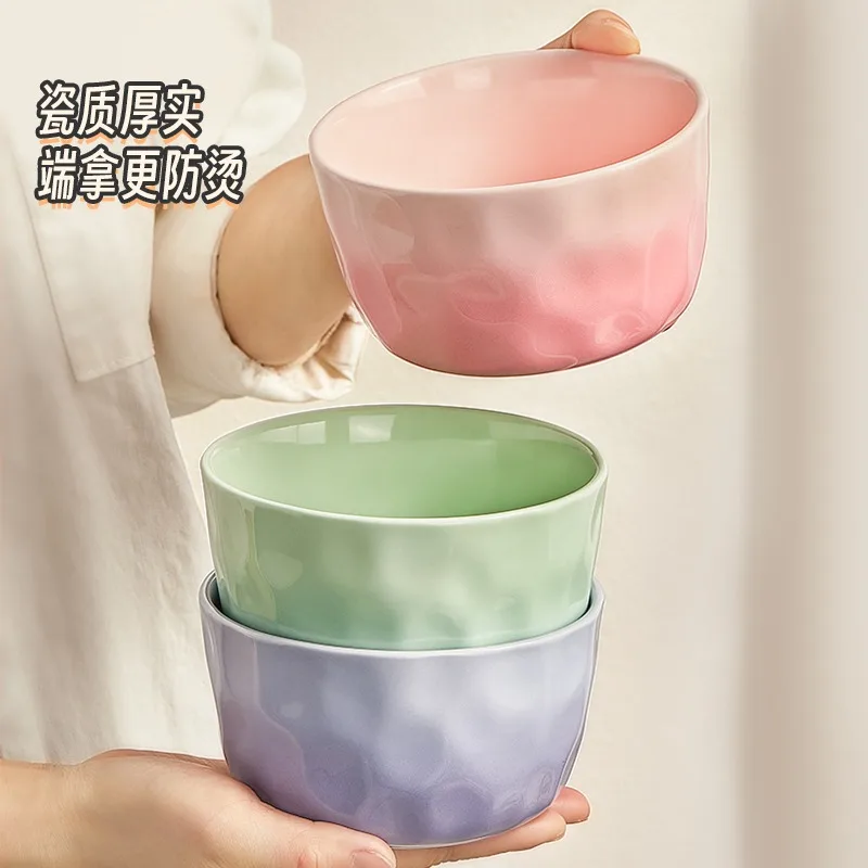 

High-value ceramic rice bowl for home use 2025 new tableware, good-looking personal bowl for eating