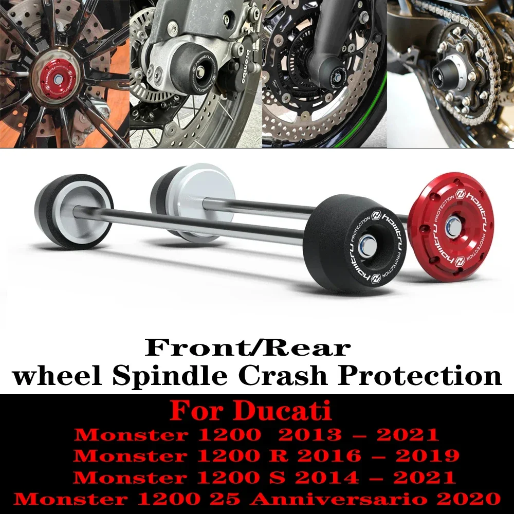 

For Ducati Monster 1200 /S/R/25H 2013-2021 Front Rear wheel Spindle Crash Protection