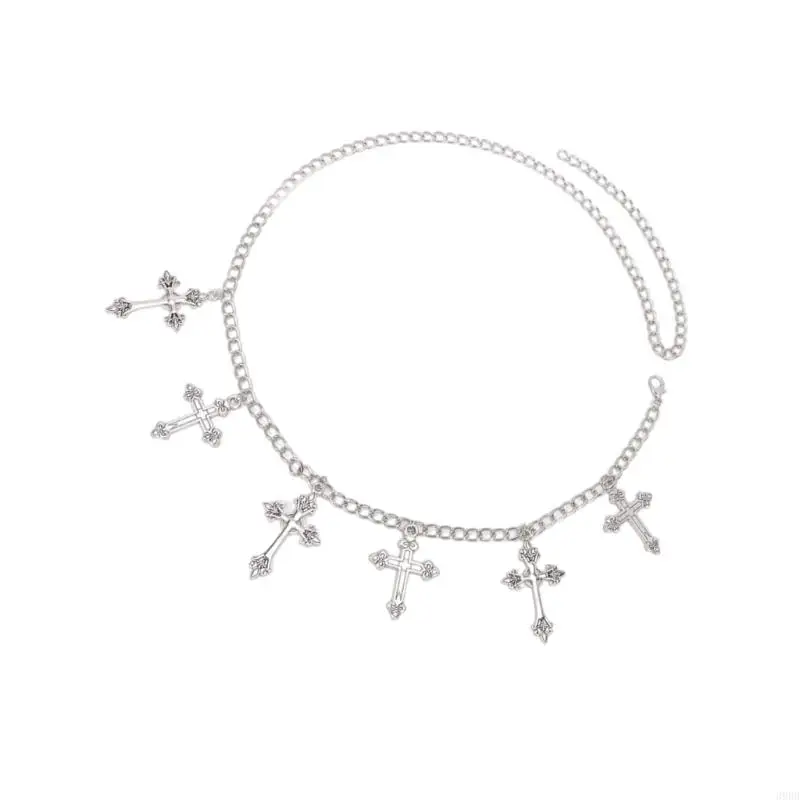 

652F Elegant Crosses Pendant Waist Chain Jewelry Fashionable Women Body Chain Women's Accessories