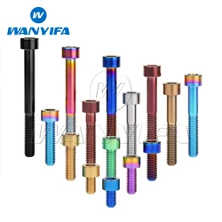 Wanyifa Titanium Bolt M5 x 10 12 16 18 20 23 25 30 35 40 45 50 55 60mm Screw for Bike MTB / Road Bicycle Seatpost Headset Brake