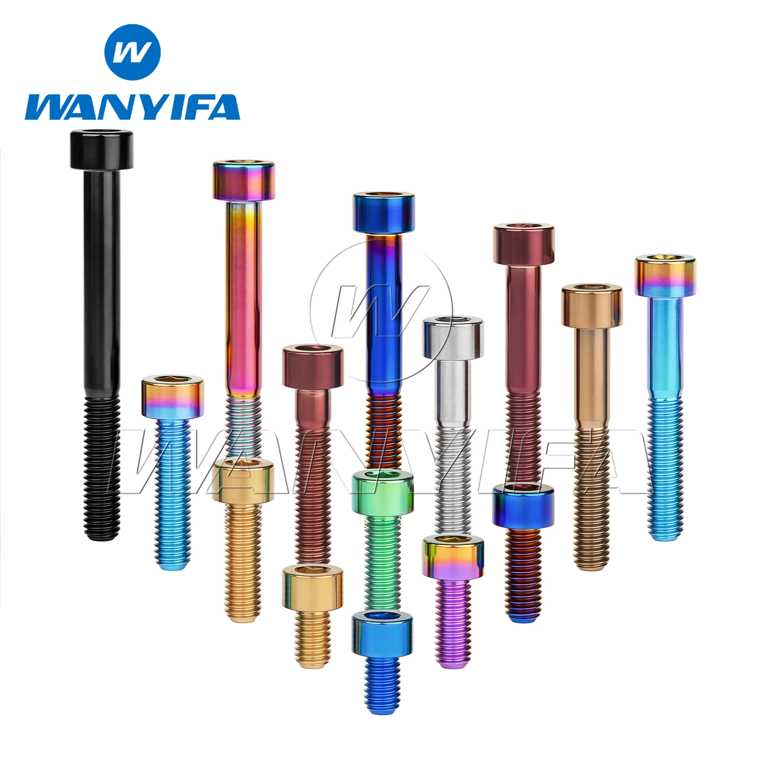 Wanyifa Titanium Bolt M5 X 10 12 16 18 20 23 25 30 35 40 45 50 55 60mm Screw for Bike MTB / Road Bicycle Seatpost Headset Brake