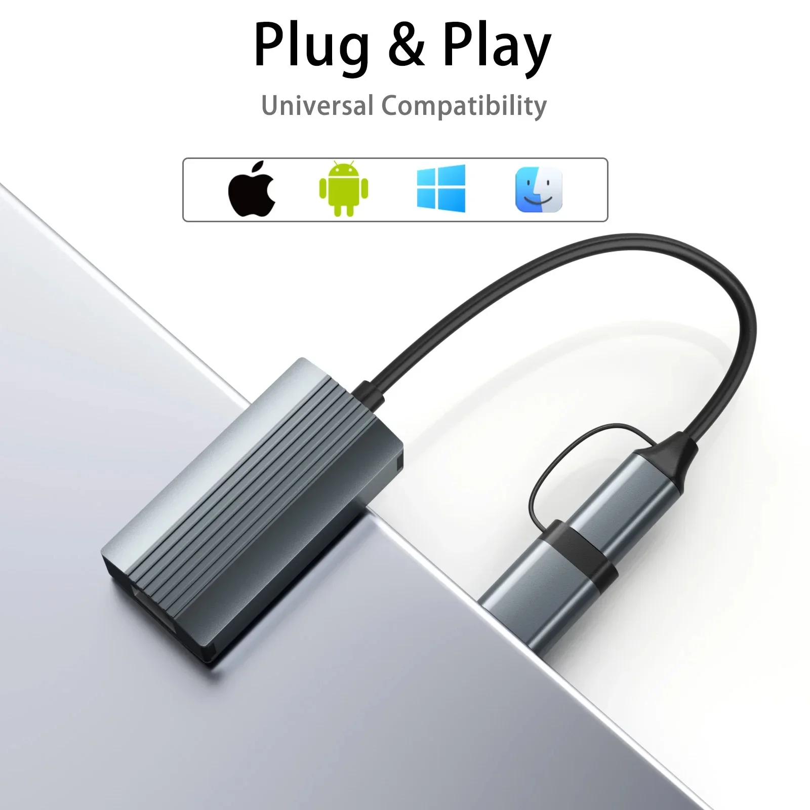 

Ethernet-адаптер 2500 Мбит/с 2,5G, 2500 Мбит/с, сетевая карта USB 3.0 и типа C — Rj45 для портативных ПК, NAS-сервера, Windows Mac OS, Интернет