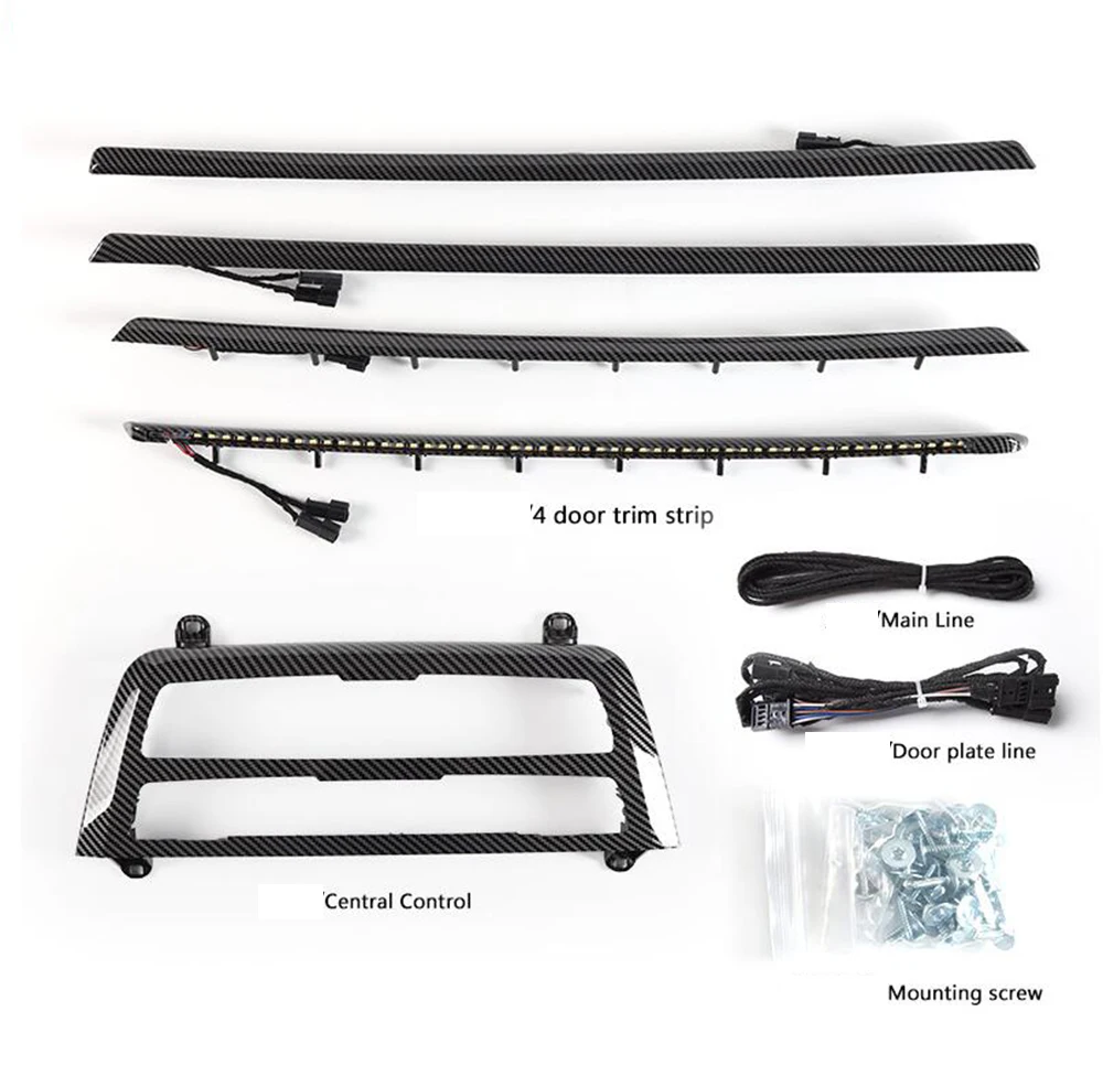 Dual-Color Car Interior LED Ambient Light Atmosphere Lamp 4 Door Panel Strip Center Console AC Trim For BMW 3-Series F30 2012-19