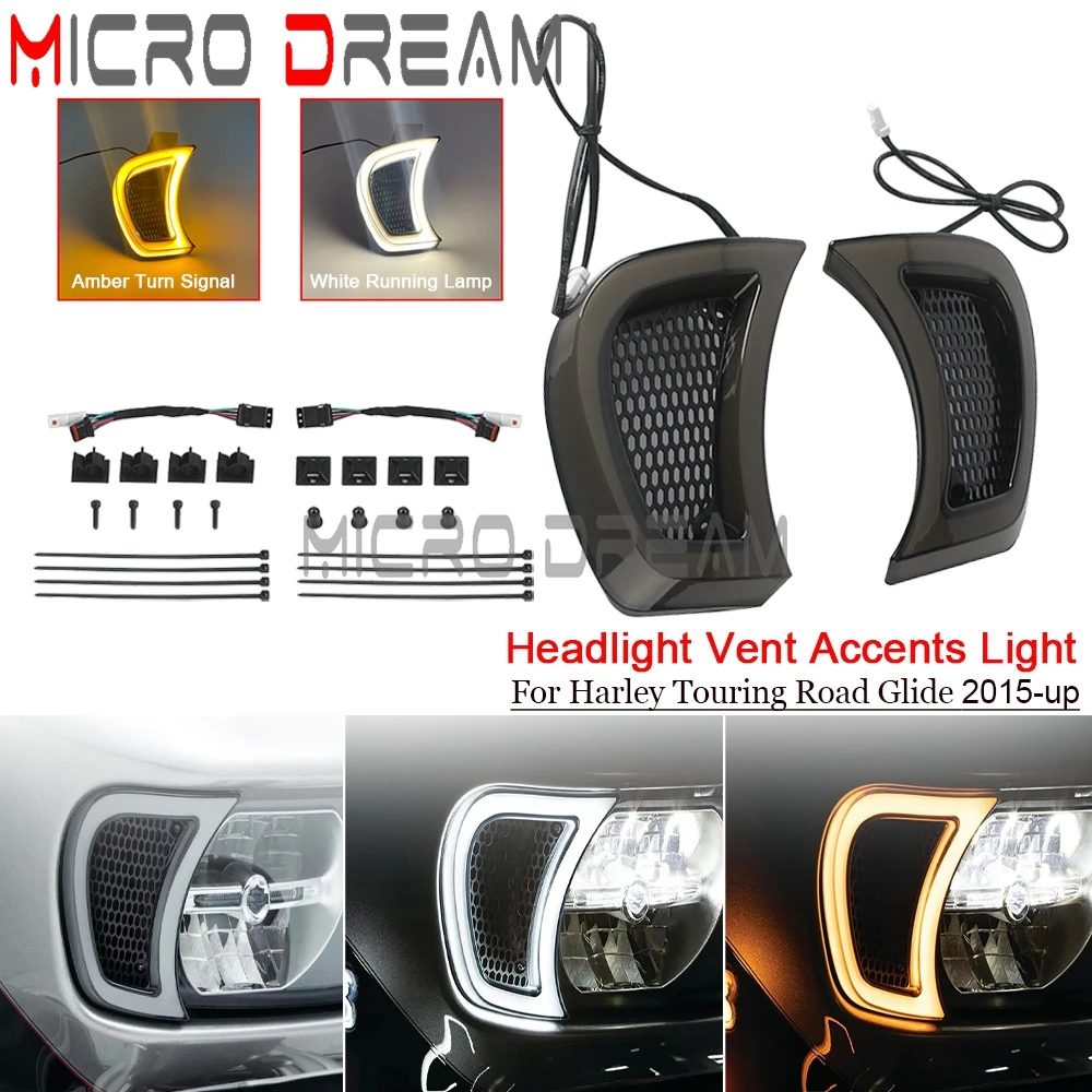 Clignotant LED pour moto, lumière de sauna, lumière d'aération, Accent DRL pour Harley Road, Fetal de Limited ST, Ultra Special FLTR, FLTRU, FLTRXS, FLTR