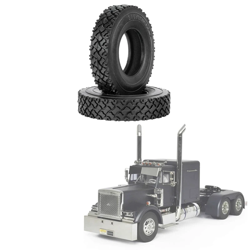 2Pcs 19Mm Hard Rubber Tires For 1/14 Tamiya RC Semi Tractor Truck Tipper SCANIA King Hauler ACTROS MAN Upgrades Parts