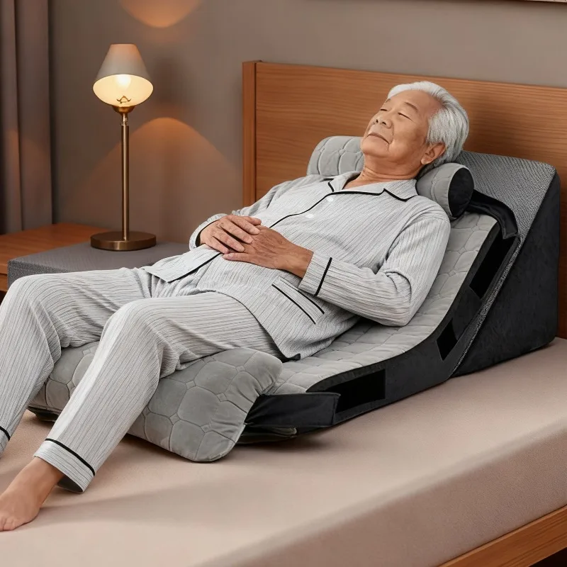 Memory Foam Semi-Reclining Positioning Bed Cushion Anti-Reflux Wedge Mattress Adjustable Angle Support Wedge Pillow for Elderly