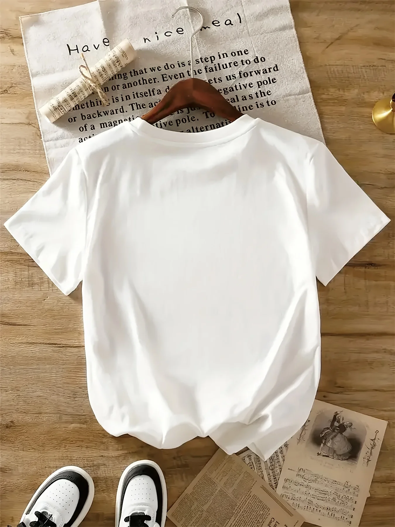 Women's Two-Sided Inspirational Letter Print T-Shirt 