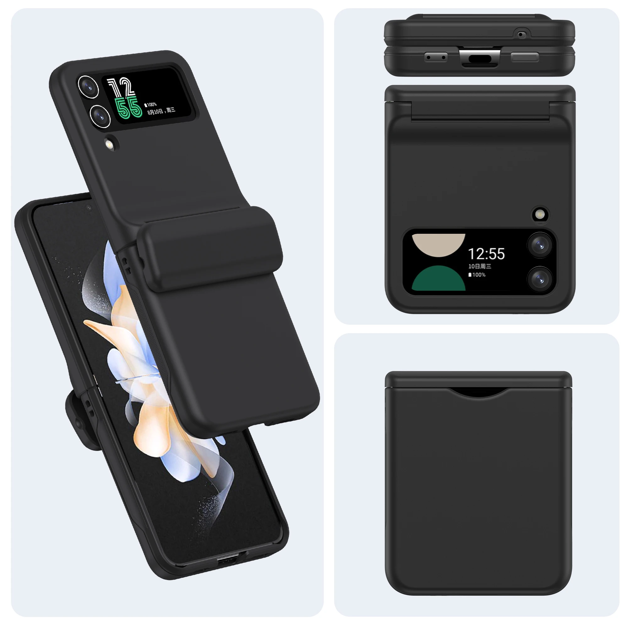 for Samsung z flip 4 3 5 6 flip5 flip6 Hinge Protective Bag Case for Samsung Galaxy Z Flip 3 4 5G Flip3 Flip4 Card Slot Funda