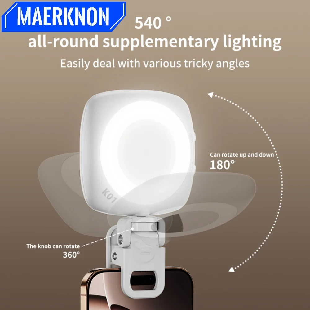 

Rotable All-round Supplementary Lighting Portable Mini Selfie Light Double-sided Design Multifunctional Makeup Mirror+Fill Light