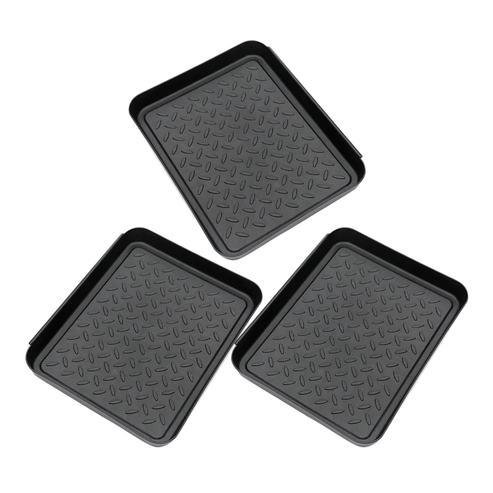 

3 Pcs Shoe Tray Boot Mats for Entryway Storage Insole Shoes Black Trays Mudroom Indoor