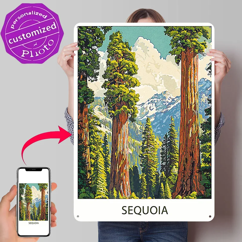 Sequoia National Park Metal Poster Perfect Gift for Fans Lovers Personalized Wall Art Metal Sign for Decoration Room Wand Deko