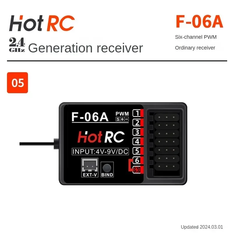 Hotrc Alle series ontvangers F-04a F-06a F-05a F-08a Aanbieding Uitstekende prestaties Compatibel met Ct-6a/ht-8a-controllers