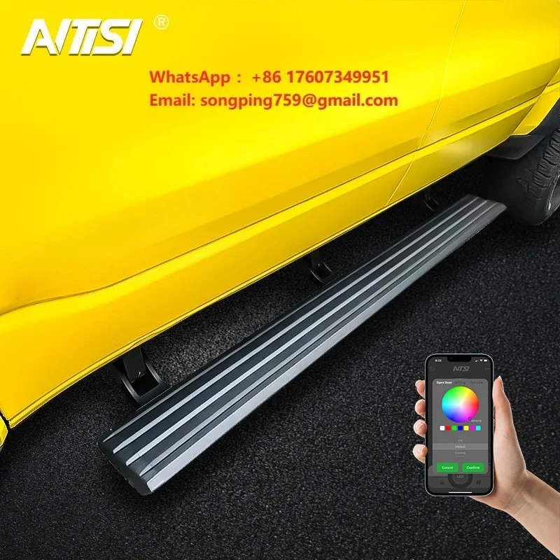 ANTISI Power Side Step Pickup Truck Auto Black Aluminum Retractable Automatic Electric Running Boards for Dodge RAM 1500 TRX
