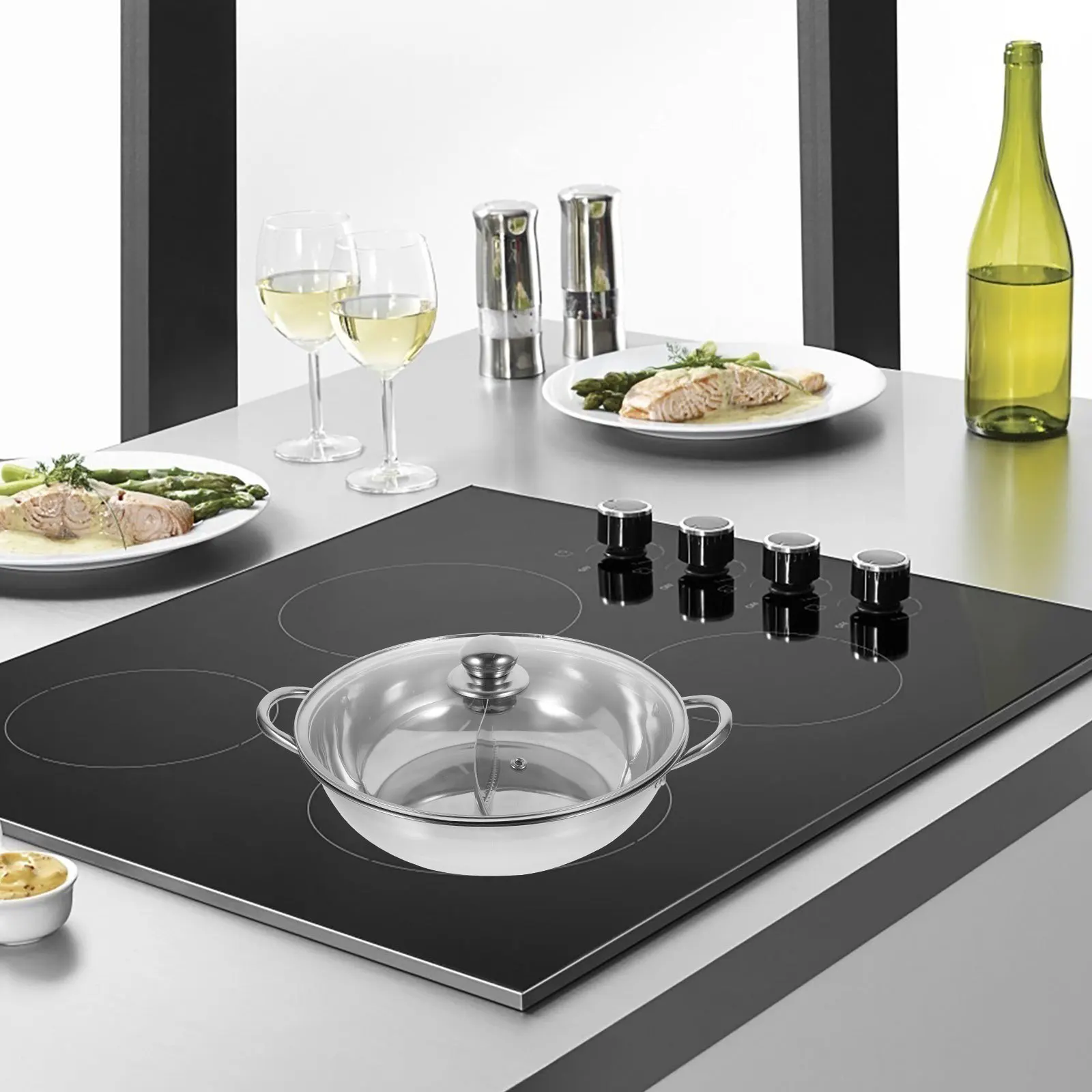 

Two-Flavor Thickened Divided Hot Pot Pot Double-Sided Hotpot Container Household Kitchen Supply Stovetop Pots