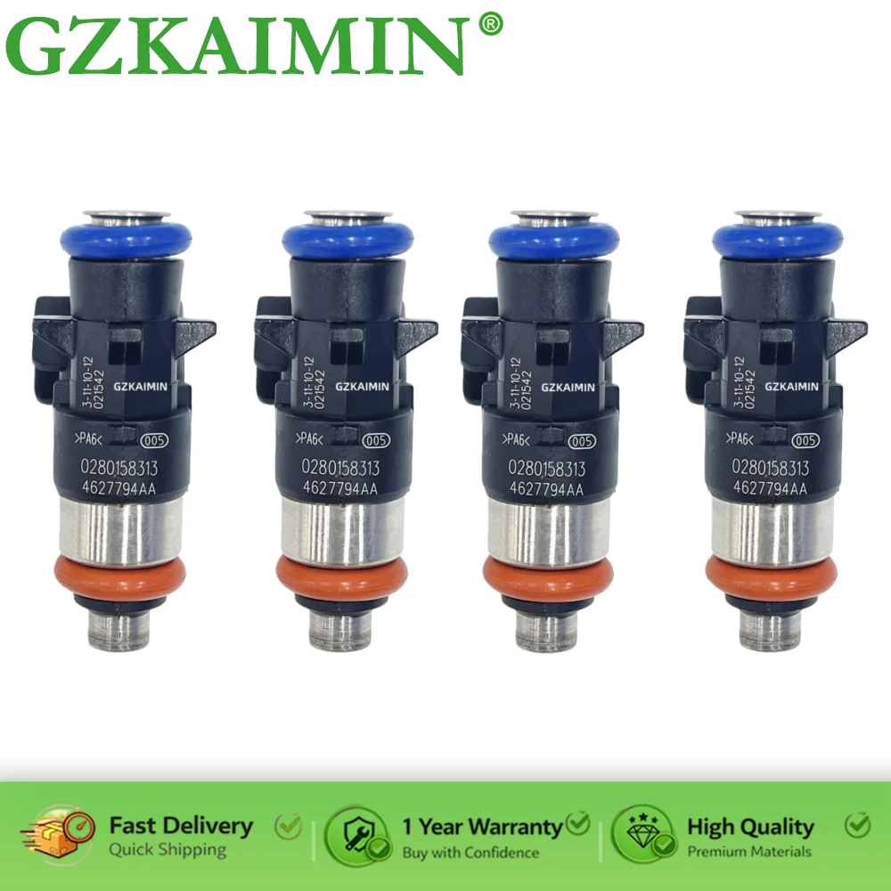 

4Pcs Fuel Injector 4627794AA 0280158313 for 2014-2017 for Jeep for Cherokee 3.2L V6