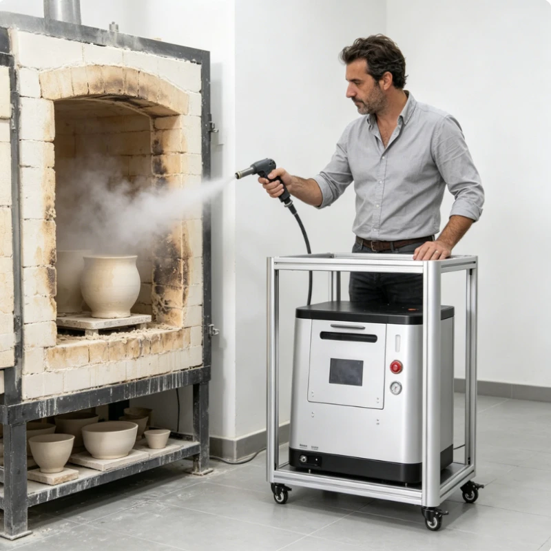 Dry Ice Cleaning Machine Dry Ice Blaster For Automotive Parts Heavy Oil Grease Stain Removal And Metal Surface Cleaning