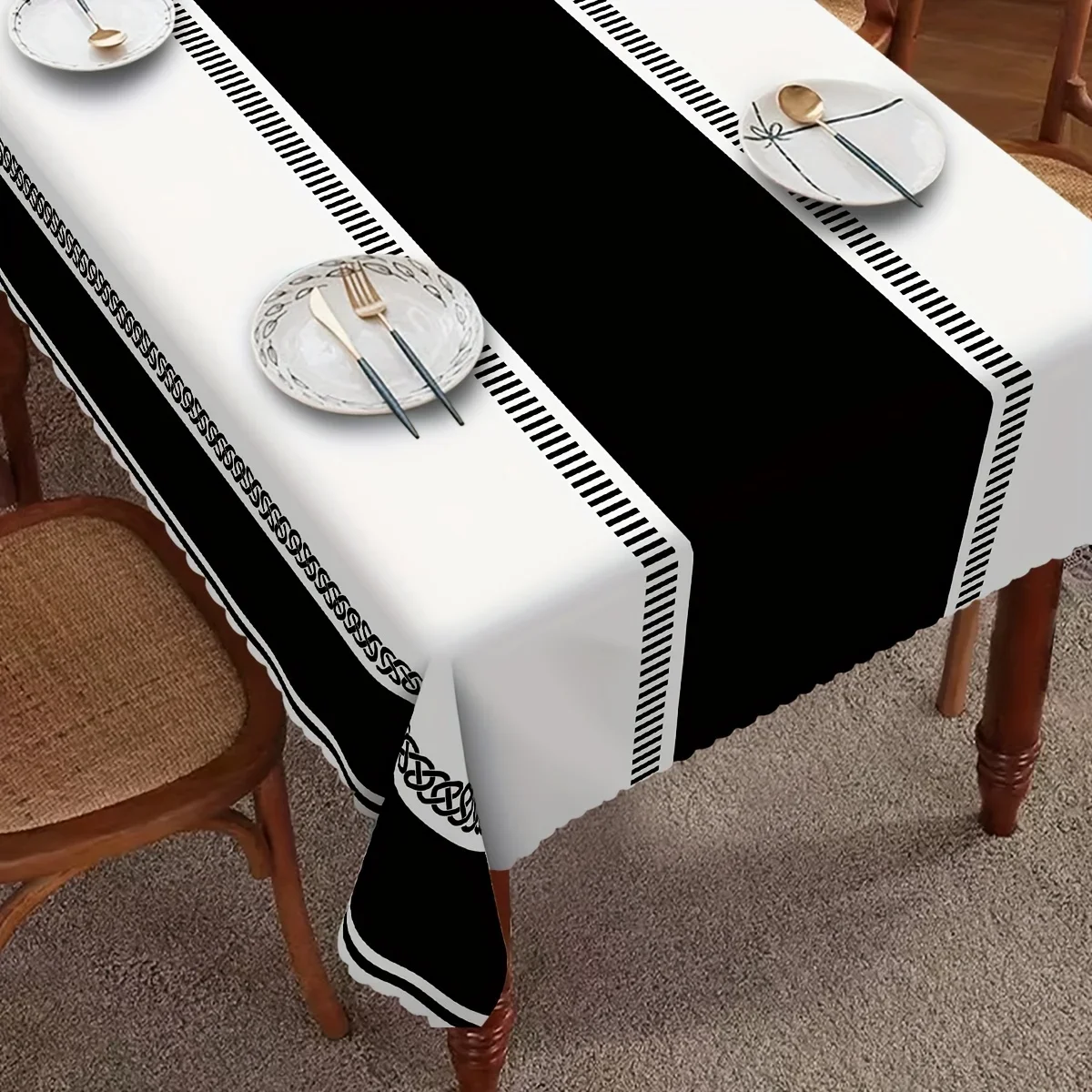 Black farmhouse checkered tablecloth, 1 pack, farmhouse decoration, high-end decorationxzj