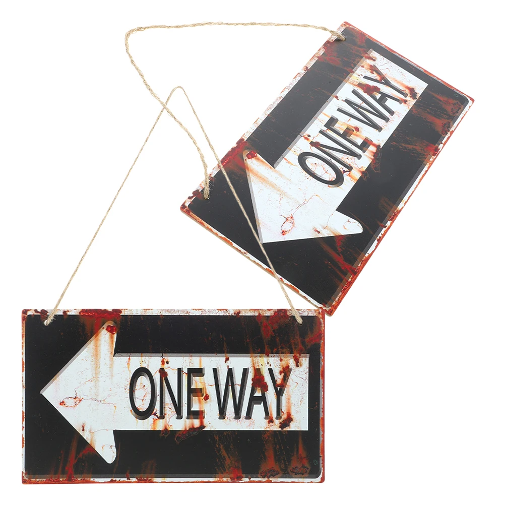 

2pcs Wooden Sign One Rustic Wall Way Rustic Style for Home Kitchen Living Wooden One Way Sign Wall Decor Room