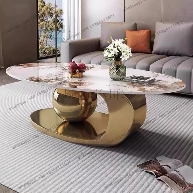 Movable Center Small Retro Metal Simple Stone Nordic Portable Luxury Modern Coffee Tables