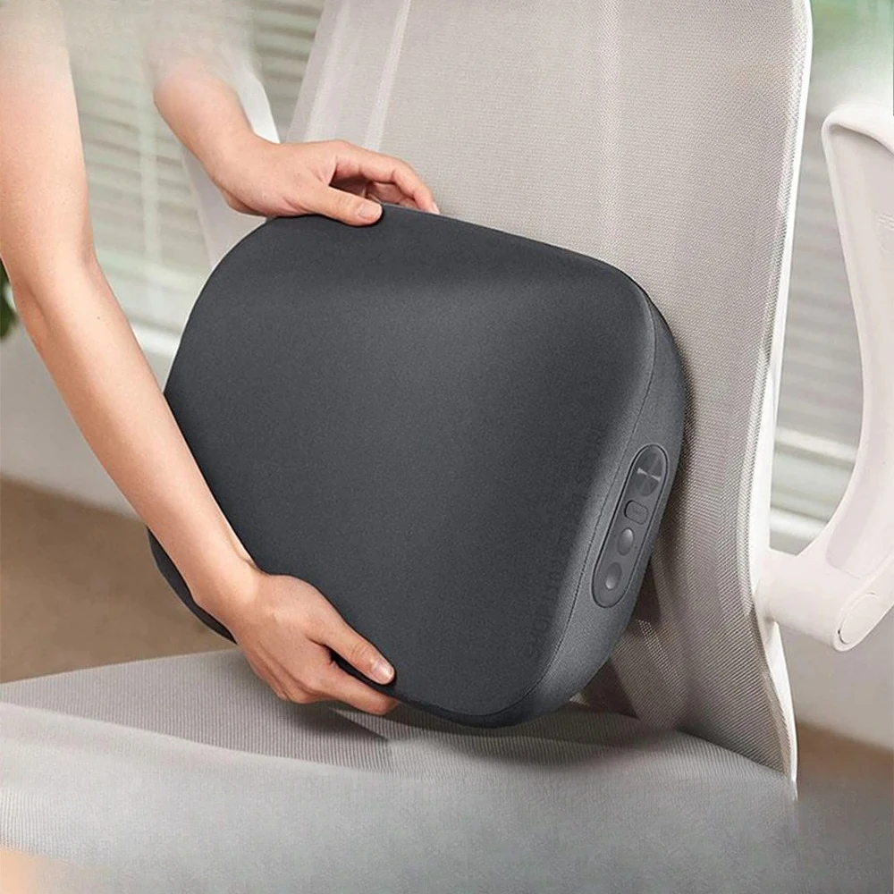 Waist Massager Soothing Massage Waist Support 2 in 1 Cervical Massager Kneading Double-sided Hot Compress CN