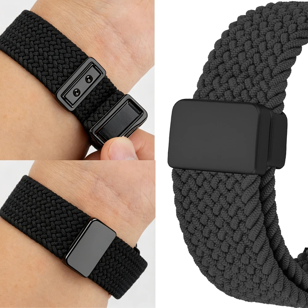 Bracelet en nylon 22 mm 20 mm pour Samsung Galaxy Watch 7 6 5 3 4 Classic/Gear S3, bracelet à boucle magnétique pour Huawei Watch 5 4 GT6 Pro