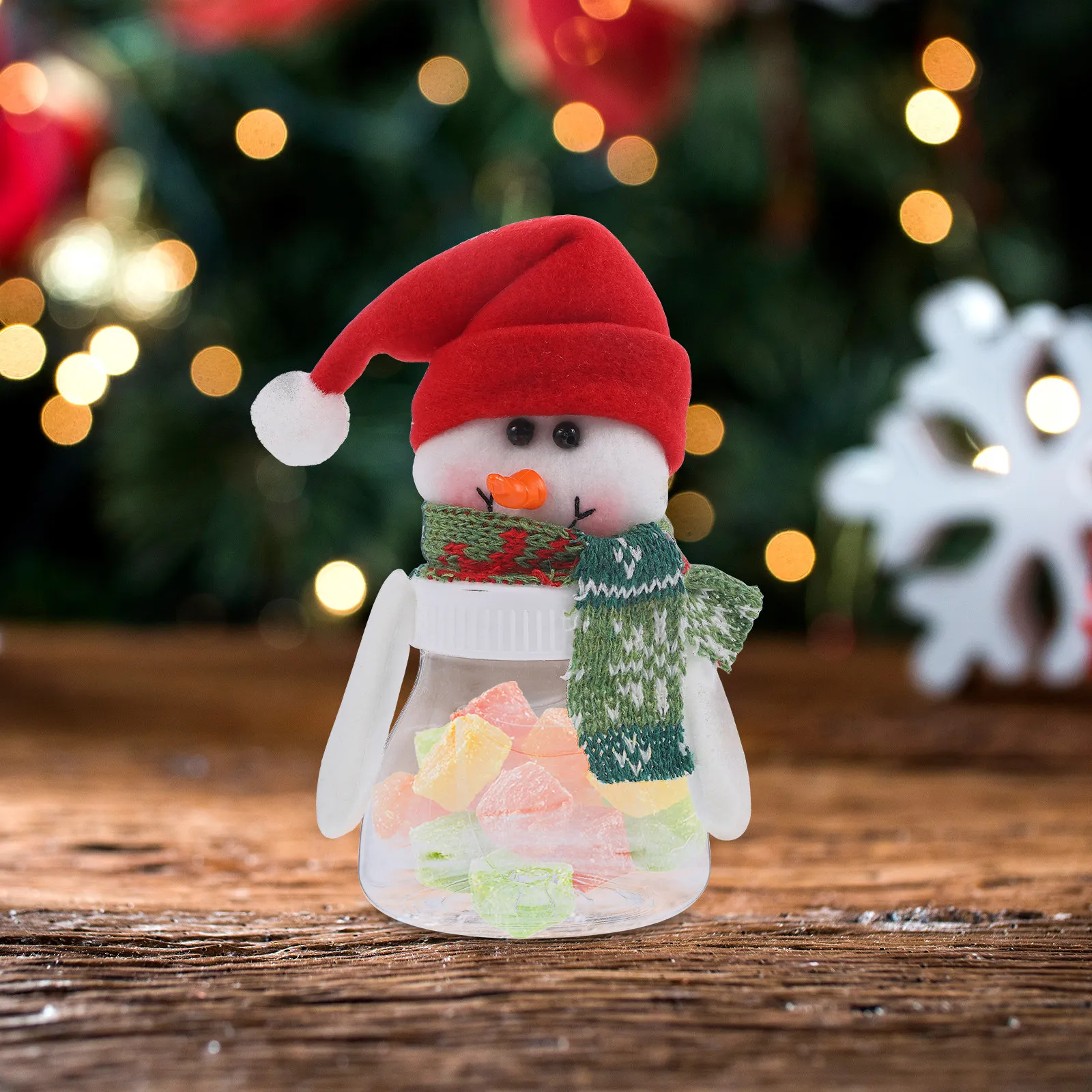 

5Pcs Snowman Christmas Candy Jars Wear-Resistant Decorative Candy Box Ideal for Storing Sweets Biscuits Chocolates Festive