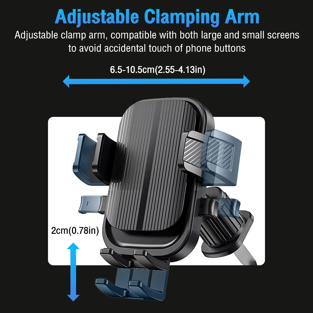 Flexible Cell Phone Holder Car, Phone Mount for Car Air Vent, Universal Auto Lock Car Phone Holder for iPhone Most Smartphone