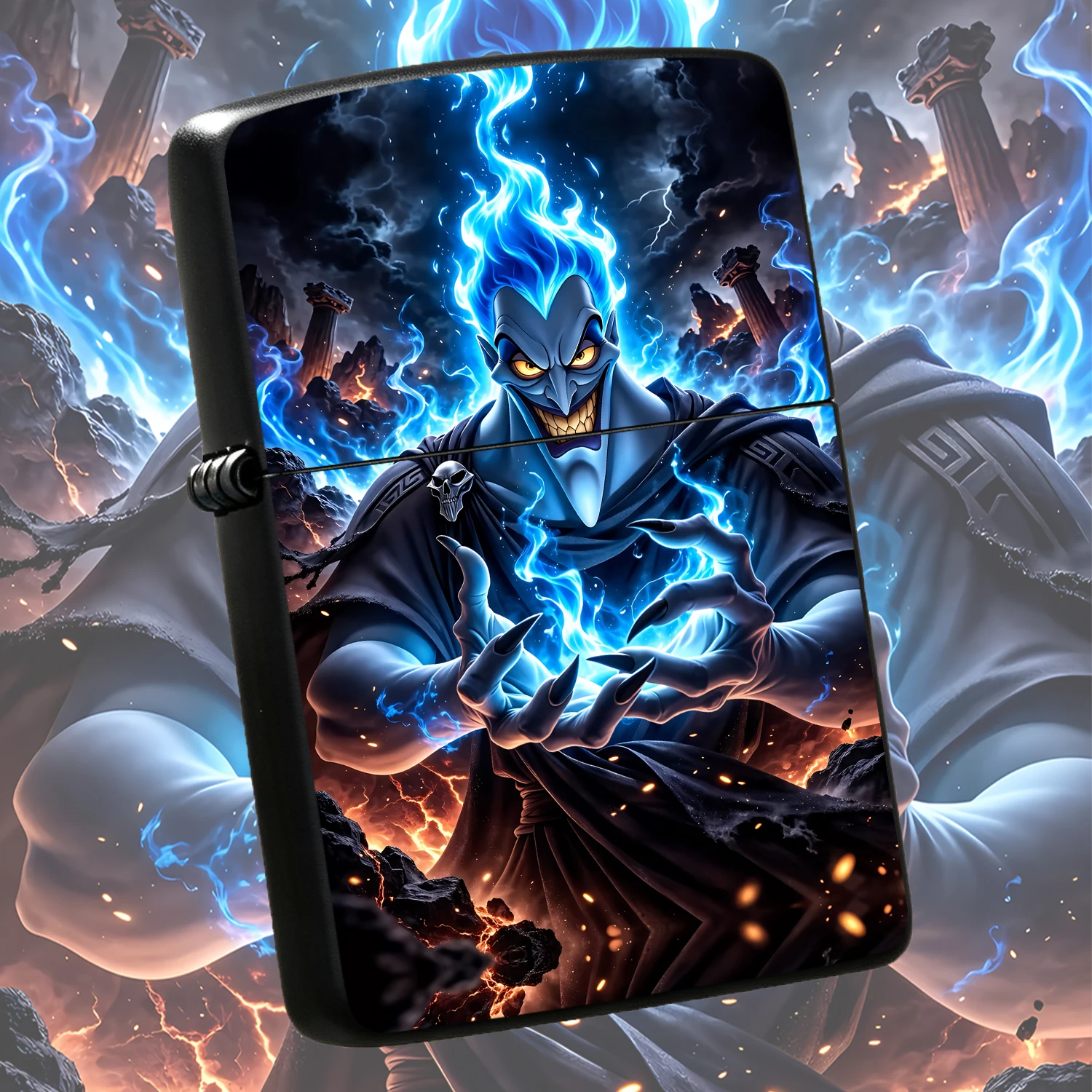 Myth Hades Blue Flame Themed Portable Igniter, Cool Magical Style Practical Daily Accessory, All Scenario Suitable Durable Ignition Tool, Ideal Gift For Gathering Outdoor Use, Exquisite Decorative Collectible Accessory With Stunning Visual