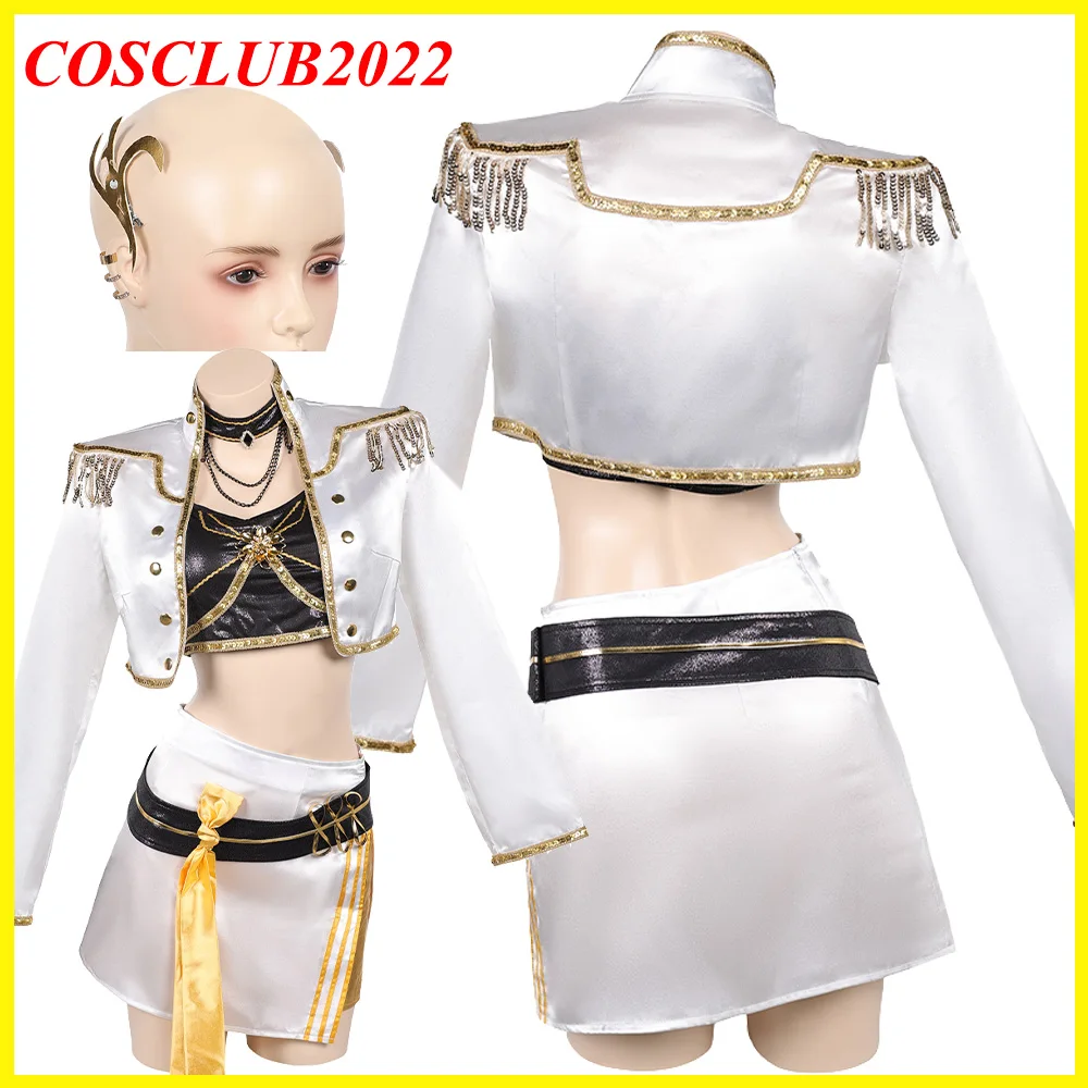 

Группа Девушки Мира Косплей Костюм Серьги Женщины Демон 2025 TV Охотники Ролевая Игра Жилет Пальто Юбка Пояс Цепочка на талию Костюм на Хэллоуин