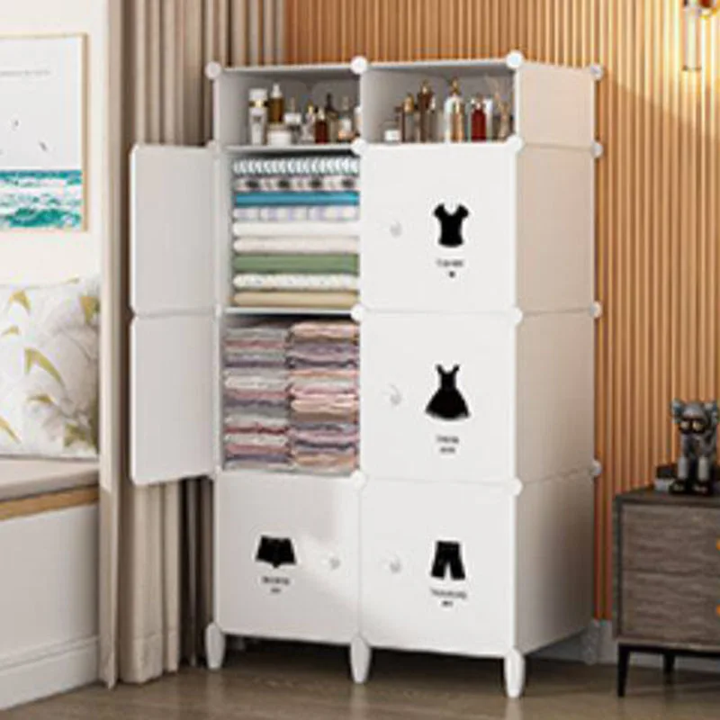 Bedroom Partitions Wardrobe Organizer Storage Clothes Plastic Cabinet Modern Open Wardrobe Display