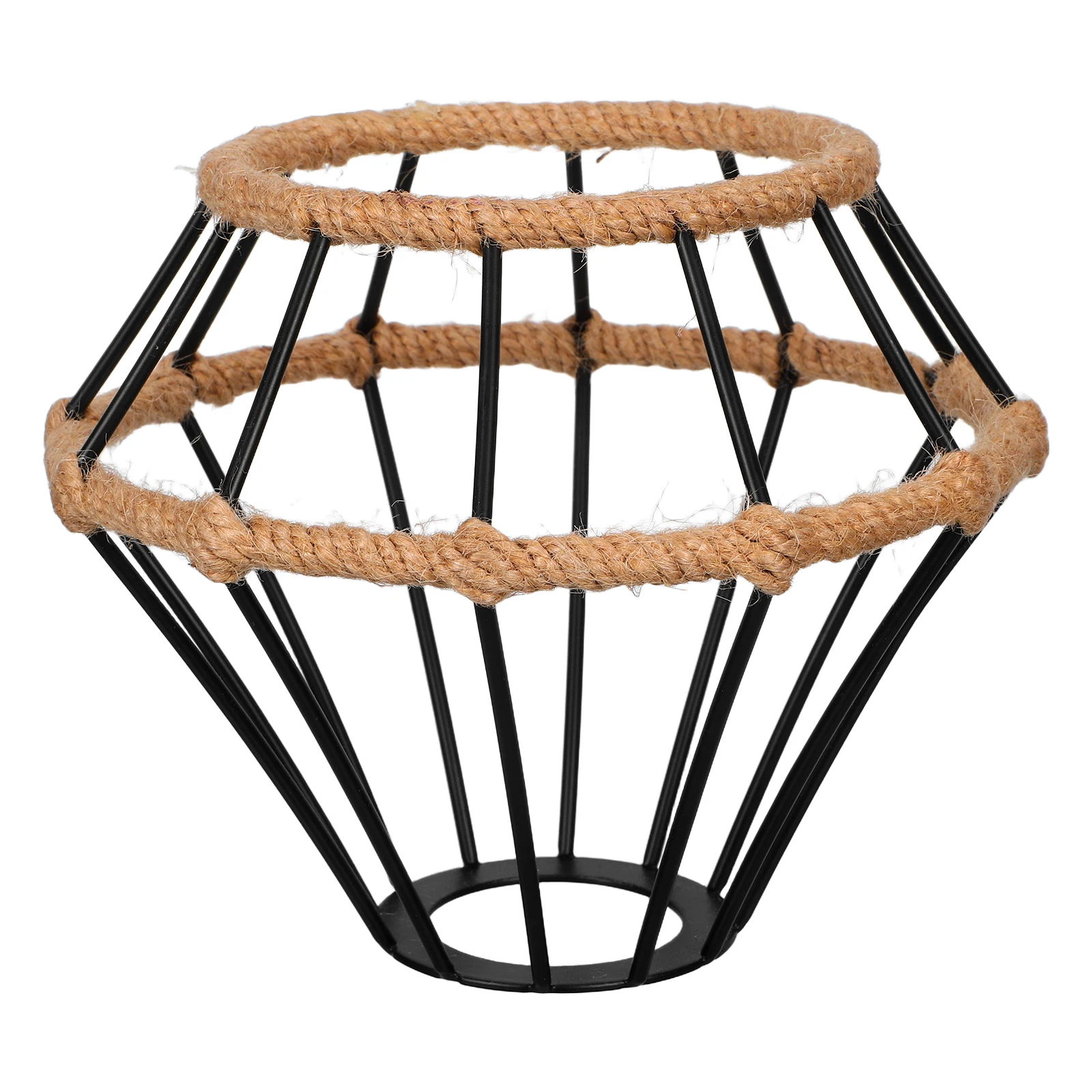 

Handwoven Farmhouse Woven Paper Rope Metal Cage Chandelier Cover Iron Frame E27 Socket Boho Pendant Ceiling Light Shades Bedroom