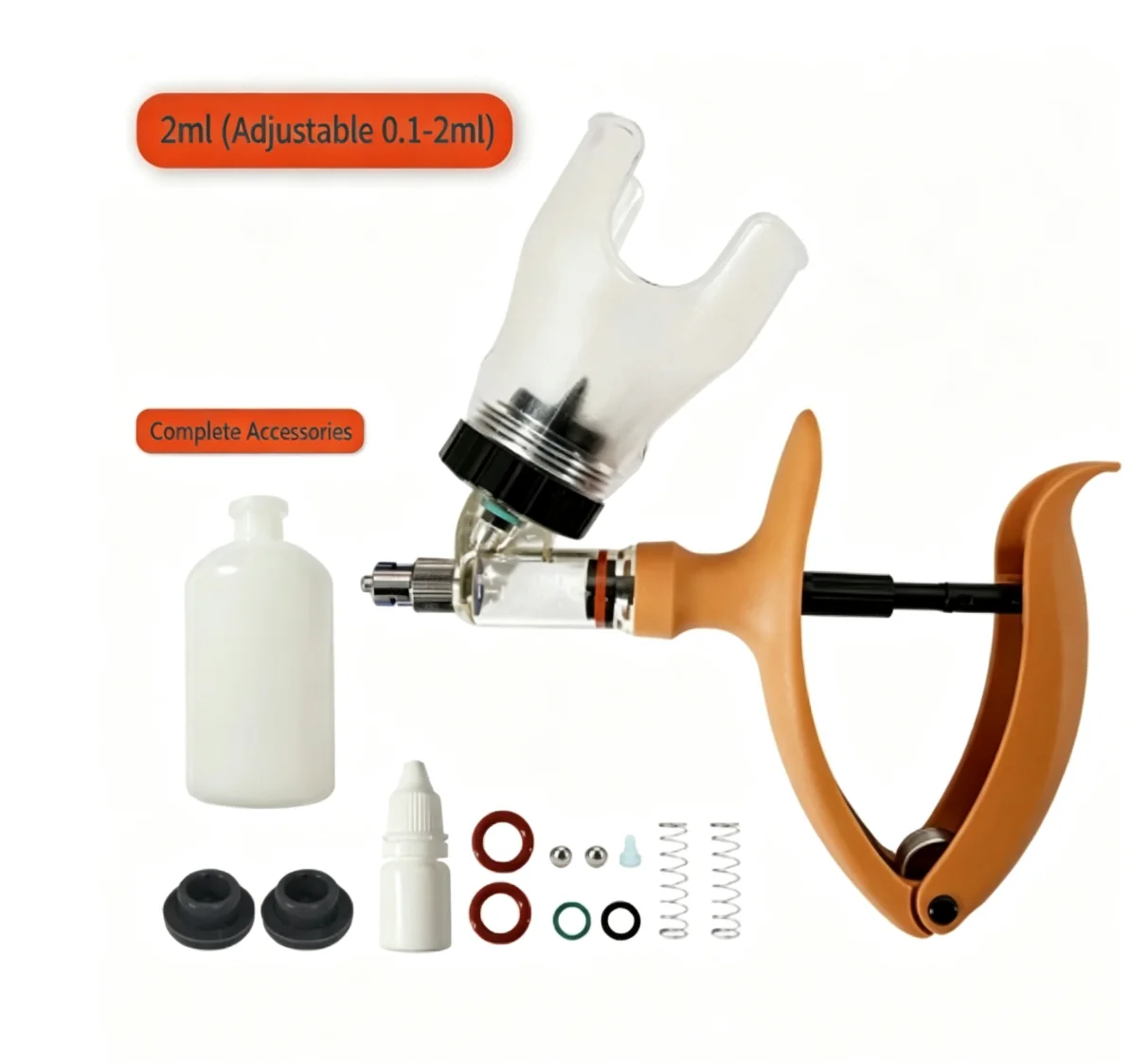 2/5ML Automatic Veterinary Continuous Syringe for Animals, Adjustable for Livestock, Pigs, Cattle, Sheep, and Chicken Vaccines