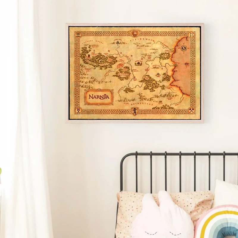 Narnia Map Poster Chronicles Of Narnia Prints Vintage Style Fantasy Maps Wall Art Picture Canvas Painting Home Room Wall Decor